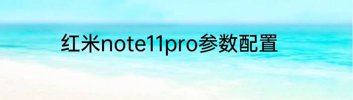红米note11pro参数配置