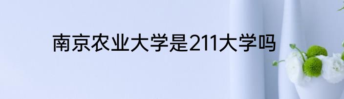 南京农业大学是211大学吗