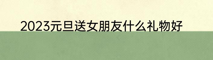 2023元旦送女朋友什么礼物好