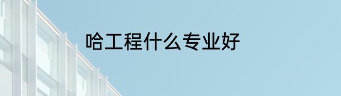 哈工程什么专业好