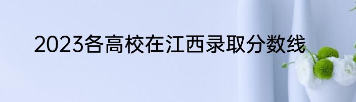 2023各高校在江西录取分数线
