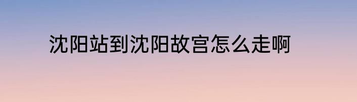 沈阳站到沈阳故宫怎么走啊