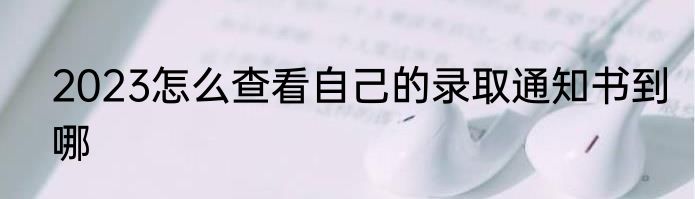 2023怎么查看自己的录取通知书到哪