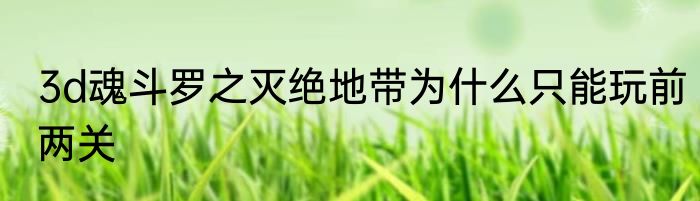 3d魂斗罗之灭绝地带为什么只能玩前两关