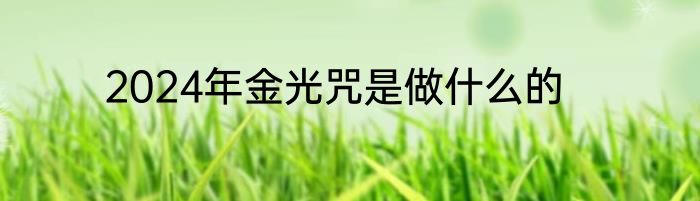 2024年金光咒是做什么的