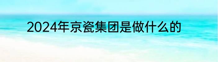 2024年京瓷集团是做什么的