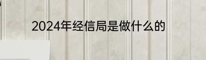 2024年经信局是做什么的