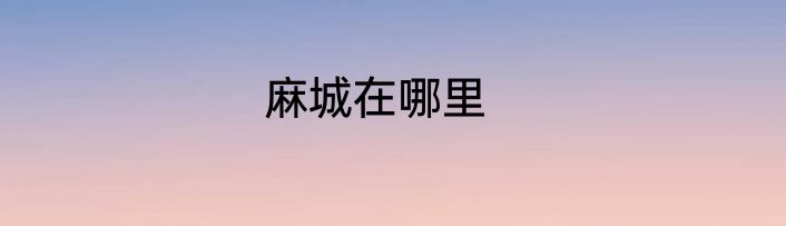 麻城在哪里