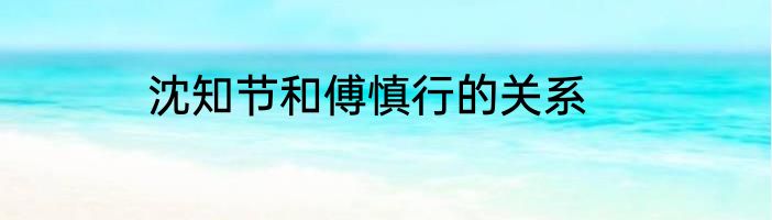沈知节和傅慎行的关系