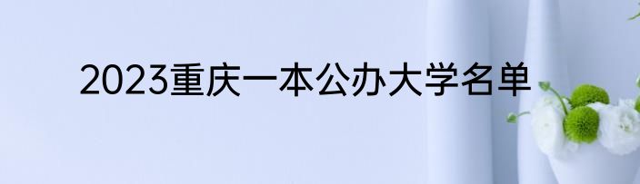 2023重庆一本公办大学名单