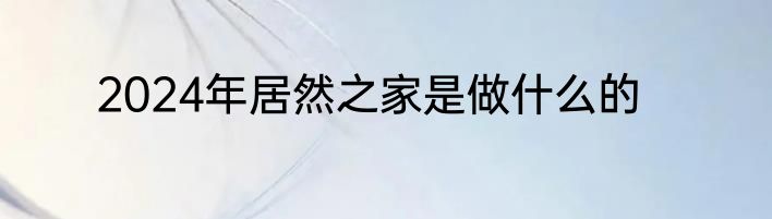 2024年居然之家是做什么的