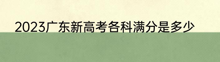 2023广东新高考各科满分是多少