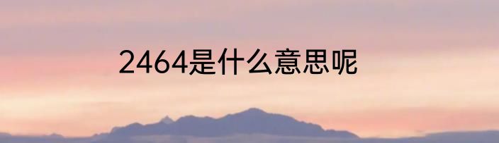 2464是什么意思呢