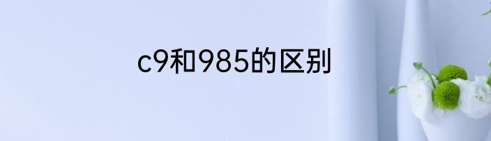 c9和985的区别