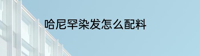 哈尼罕染发怎么配料