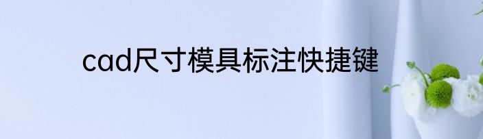 cad尺寸模具标注快捷键