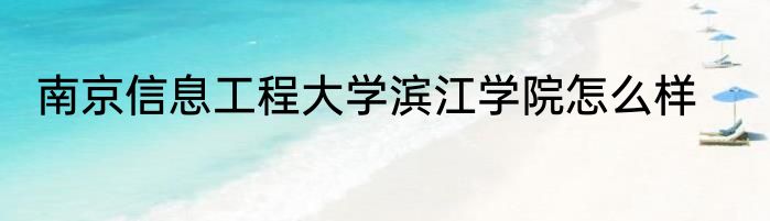 南京信息工程大学滨江学院怎么样