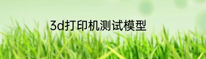 3d打印机测试模型