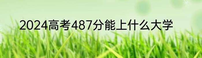 2024高考487分能上什么大学