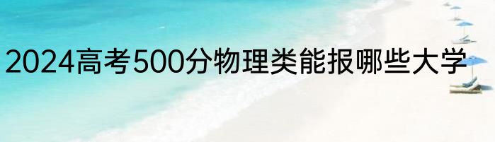 2024高考500分物理类能报哪些大学