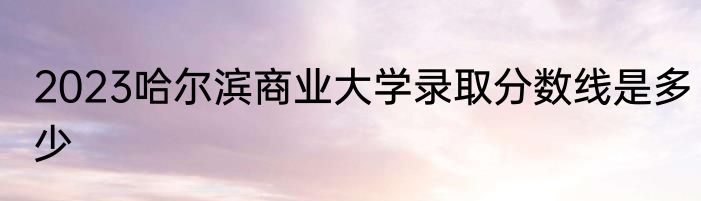 2023哈尔滨商业大学录取分数线是多少