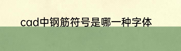 cad中钢筋符号是哪一种字体