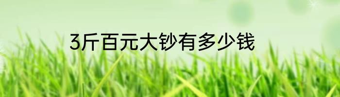 3斤百元大钞有多少钱