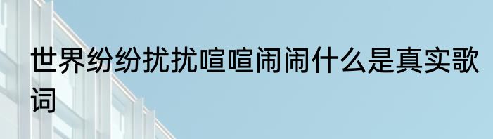 世界纷纷扰扰喧喧闹闹什么是真实歌词