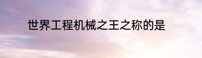 世界工程机械之王之称的是