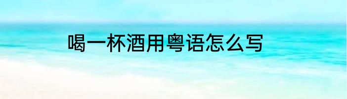 喝一杯酒用粤语怎么写