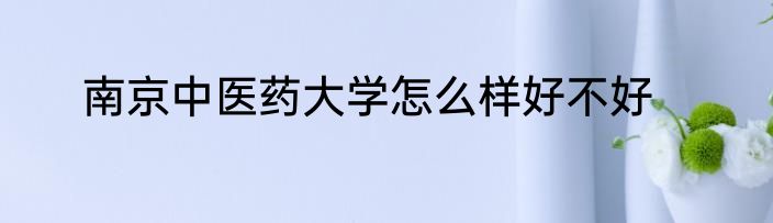 南京中医药大学怎么样好不好