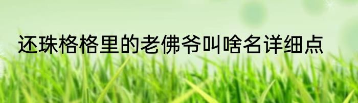 还珠格格里的老佛爷叫啥名详细点