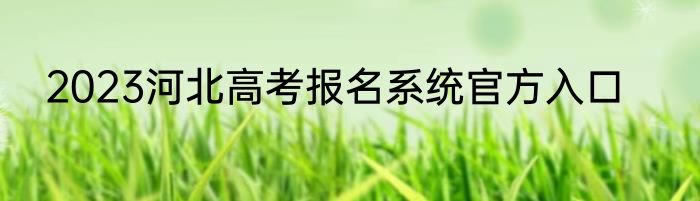 2023河北高考报名系统官方入口