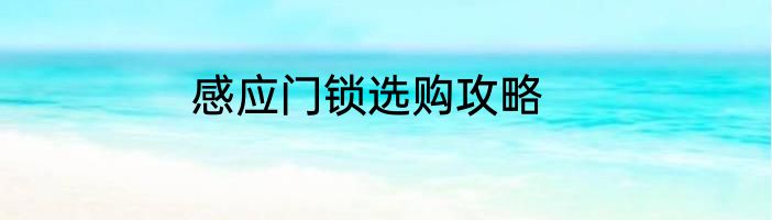感应门锁选购攻略