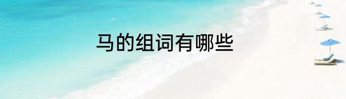 马的组词有哪些