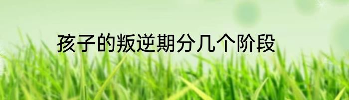孩子的叛逆期分几个阶段