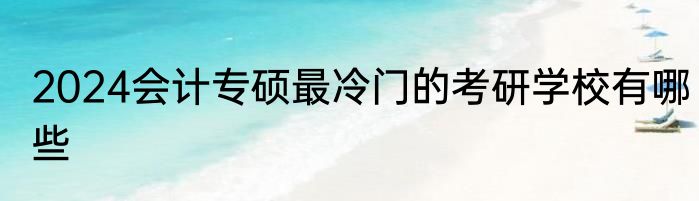 2024会计专硕最冷门的考研学校有哪些