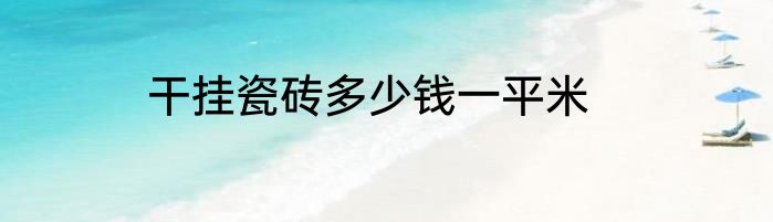 干挂瓷砖多少钱一平米