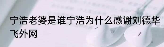 宁浩老婆是谁宁浩为什么感谢刘德华飞外网