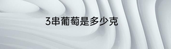 3串葡萄是多少克
