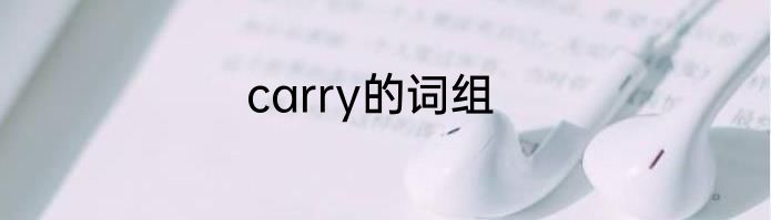 carry的词组