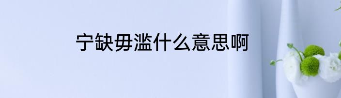 宁缺毋滥什么意思啊