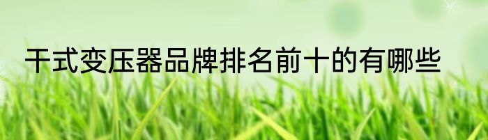 干式变压器品牌排名前十的有哪些
