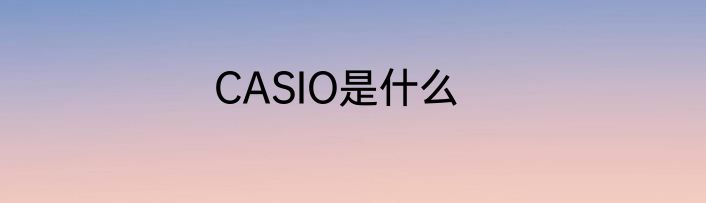 CASIO是什么