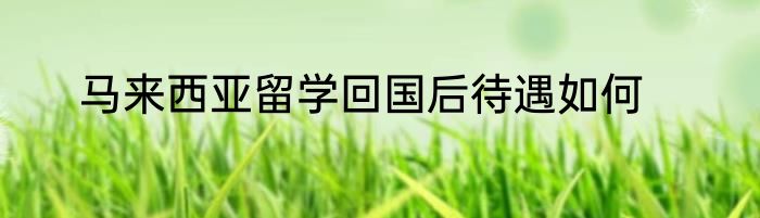 马来西亚留学回国后待遇如何