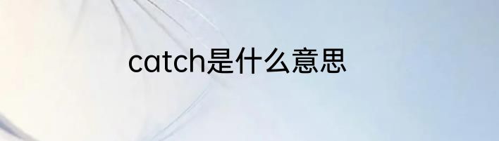 catch是什么意思