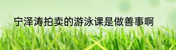 宁泽涛拍卖的游泳课是做善事啊