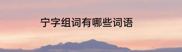 宁字组词有哪些词语