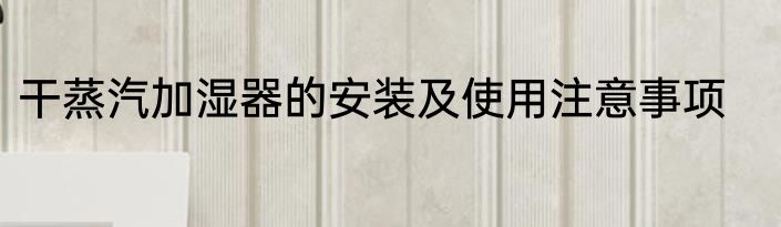 干蒸汽加湿器的安装及使用注意事项