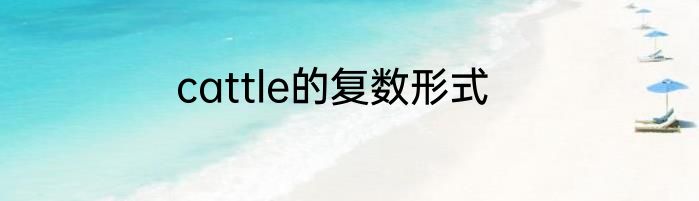 cattle的复数形式
